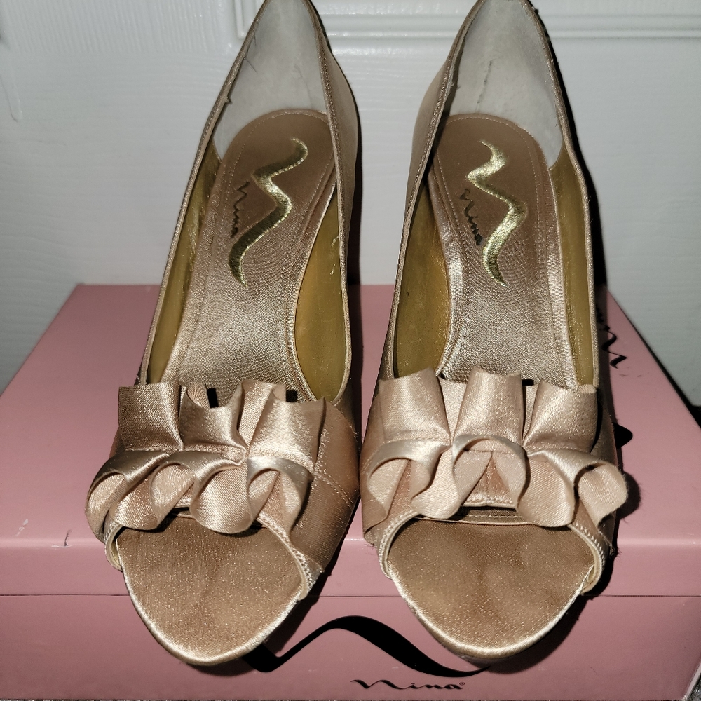 Nina gold heels
